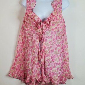 Avenue Pink Floral Sexy Babydoll